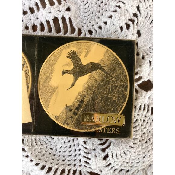 Vintage Barlow Game Bird Coasters: 1980s Wood Coaster Set - Picture 5 of 10